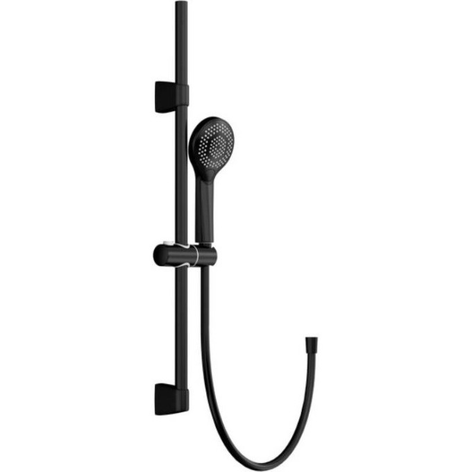 Душевой гарнитур CERSANIT NENO (стойка) 3 режима шланг 200 PVC, черный 63696